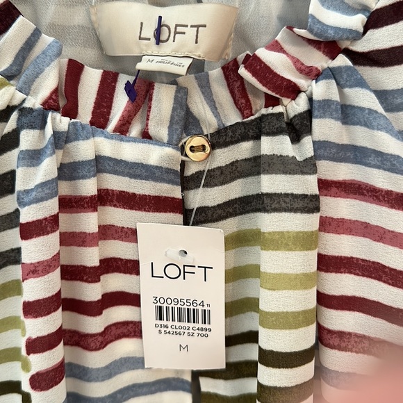 LOFT Women's Shifted Striped Tiered Flounce Dress - Picture 8 of 10